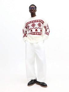 <span class=keywords><strong>Pull</strong></span> en tricot 100 % coton à motif de personnages pour les fêtes de Noël, idéal pour les célébrations hivernales, décontracté, respirant et tendance - Product Image 3