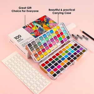 Paleta de Pintura de Acuarela con Bloc de Papel Adicional, Incluye 48 Colores Premium y 2 Pinceles de Agua Recargables - Product Image 3