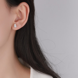 Gioielli in Moissanite all'Ingrosso, Orecchini a Perno in Argento 925 con <span class=keywords><strong>Diamante</strong></span> a Goccia da 1 Carato, Certificato GRA, VVS1, Stile Coreano per Donne - Product Image 6