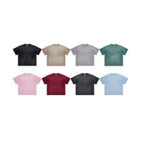 T-shirt en coton 100% vintage lavé et vieilli 250 GSM, streetwear américain, style rétro, surdimensionné, t-shirts de créateur pour hommes
