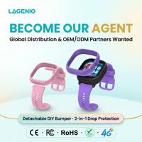 Montre connectée LAGENIO 4G GPS+LBS+WIFI avec carte SIM, appel vidéo HD, bouton SOS, batterie 770 mAh, mode classe, montre connectée pour enfants