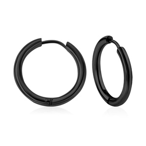 Nouveauté 2021 : Boucles d'oreilles créoles en acier inoxydable plaqué or 18 carats, style minimaliste - Product Image 5