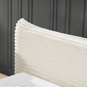 Modern Queen Size Adjustable Convertible Upholstered <b>Bed</b> <b>Frame</b> Curved Headboard Diamond Crystal <b>Frame</b> Wood Upholstery Grounded - Product Image 5