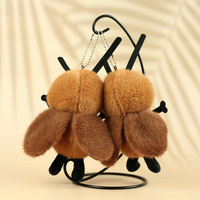 Mignon petit cafard en peluche porte-clés pendentif conception personnalisée Bug insecte Figurine poupée animaux en peluche jouets pour cadeau