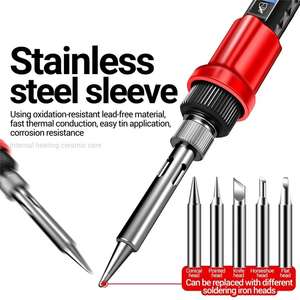 <span class=keywords><strong>Fer</strong></span> à <span class=keywords><strong>souder</strong></span> électrique intelligent 60W SL106, température réglable 180-520°C, 110V/220V, pour soudage, réparation et travaux d'électricien - Product Image 3