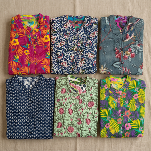 Veste sans manches 100% coton tricoté matelassé réversible respirant imprimé fleurs boutonnée courte pour l'hiver, l'automne et le printemps - Product Image 2