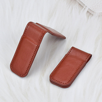 Dompet Magnet dapat dilipat Mini tempat klip uang kulit hadiah modis klip uang Magnet kuat Logo kustom grosir