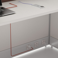 Combinación de Escritorio y Silla de Oficina Modular de Madera, Diseño Moderno y Sencillo para Estación de Trabajo de Servicio al Cliente de Comercio Electrónico