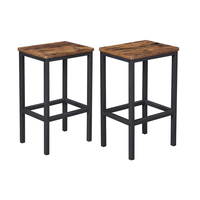 Tabouret de bar moderne en métal avec assise à grain rustique, pivotant, réglable en hauteur, sans dossier, pour bar à domicile et locaux commerciaux