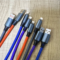 Fishnet tenun 3A USB pengisian cepat kabel data untuk iPhone untuk Android nilon kepang USB ke mikro Tipe c kabel pengisian