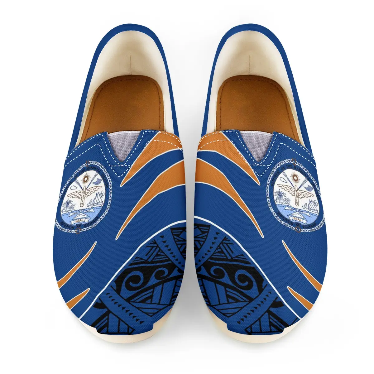 Shoes Blue Polynesian Tribal Republic Of Marshall Island Flag Sorority Flats Shoes For Women Loafers Comfortable Ladies Shoe