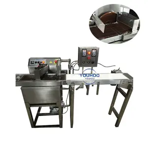 auto mini chocolate belt enrobing machine 15kg chocolate coating machine stainless steel