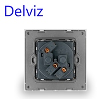 Delviz – panneau en verre cristal trempé, prise Standard ue, interface ca de prise électrique 16a, prise de courant murale européenne intégrée