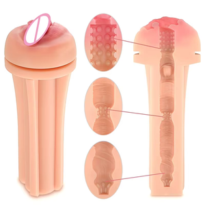 Coño de bolsillo realista Manual 3D Vagina Stroker mejora el bienestar Personal linterna diseño taza masturbación para hombres - Product Image 4