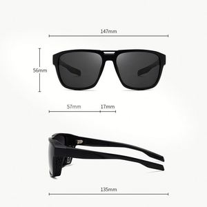 Lunettes de soleil polarisées carrées UV400 pour hommes et femmes, personnalisables avec logo, pour sports de plein air et conduite de nuit, collection 2025 - Product Image 6