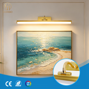 โคมไฟติดผนัง LED รุ่น COMBO Modern Gold ทรงสี่เหลี่ยมผืนผ้า วัสดุอลูมิเนียมอัลลอยด์ ปรับความสว่างได้ แสงวอร์มไวท์ 2700K สำหรับห้องนั่งเล่น - Product Image 1