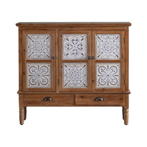 Natural <b>Wood</b> Color Entryway Shoe Cabinet American Country Style Living Room Tea Cabinet <b>Sideboard</b> Storage Furniture - Product Image 5
