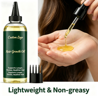 Sérum capillaire OEM à base de romarin, jojoba et ricin, traitement de repousse des cheveux, vegan, prévention de la perte de cheveux, huile essentielle pour la croissance des cheveux