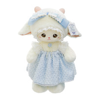 Peluche Mouton Lolita Douce, Jouet en Peluche Agneau Blanc avec Robe pour Vente en Gros et Assortiments Cadeaux