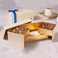 Boîte d'emballage en papier de chocolat de Ramadan vide personnalisée, magnétique de luxe à porte ouverte, boîtes cadeaux de truffe de chocolat