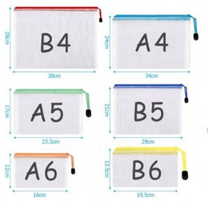Multiple Sizes Plastic Wallets Set - 15 Pcs Document Folder <b>File</b> Zipper Bags A3 <b>A4</b> A6 Mesh Zipper Pouch Zip Lock Bag - Product Image 1