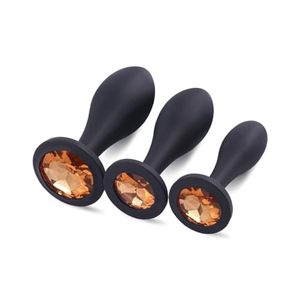3 pz spina anale principiante 3 diverse dimensioni <span class=keywords><strong>Plug</strong></span> anale con diamante acrilico staccabile giocattolo del sesso femminile per uomini e donne coppie gioco - Product Image 4
