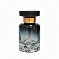Bouteille diffuseur à roseaux en verre noir transparent dégradé personnalisée, fond volcanique, pot d'arôme vide avec bouchon à vis, parfum d'ambiance de luxe pour la maison