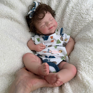 18.5 "silikon yeniden doğmuş bebek tam silikon yumuşak vücut gerçekçi saç köklenme tombul yanaklar Pascale sanatçı koleksiyonu olarak - Product Image 3