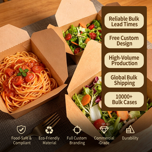 SenAng - Caja de Comida Desechable de Papel Kraft al por Mayor con Diseño Antiderrames para Entrega de Alimentos, Caja de Almuerzo para Llevar - Product Image 4