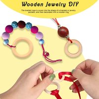 ECO-friendly Custom Unfinished Solid Wood Craft Rings Natural Wood Circles for Pendants Connectors