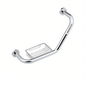 Barra de Apoyo con Jabonera de 430 mm, Cromada, Soporte de Seguridad para Baño - Product Image 3