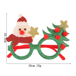 Schattige Hertenbeer Kerst Cartoon Bril Decoraties Sneeuwpop Stijlen Santa Thema Festival Feest Gunsten Foto Rekwisieten Doek Plastic - Product Image 3