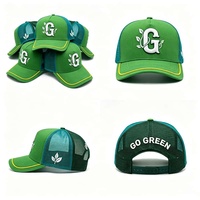 Casquette Trucker en Maille Personnalisée avec Broderie en Relief Lettre G et Motif Feuille, 5 Panneaux, Visière Courbe, pour Randonnée, Voyage, Décontractée, Unisexe