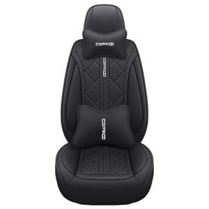 Fundas Universales de Asientos de Coche de Cuero PU, Juego Completo de <span class=keywords><strong>9</strong></span> Piezas, Impermeables, para Todas las Estaciones, Protector de Asientos de Auto con Logotipo Personalizado, Color y Empaque - Product Image 1