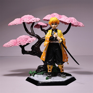 Figura de Anime Demon Slayer, Zenitsu, Nezuko, Tanjiro, <span class=keywords><strong>Shinobu</strong></span> <span class=keywords><strong>Kocho</strong></span> en Pose de Pie, Escena de Sakura y Cerezo, Figura de Acción de Demon Slayer - Product Image 4