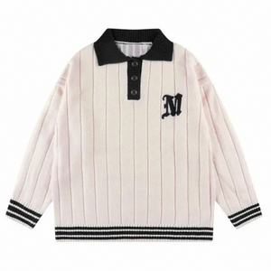 Custom Logo Men's Youth Pullover Knitwear Long Sleeve Knitted Sweater <strong>Jumper</strong> Cotton Jacquard Letter <strong>Polo</strong> <strong>Neck</strong> Knit Sweater Men - Product Image 6