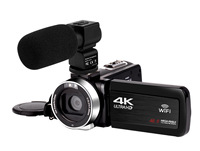 Cámara Digital 4K de Alta Definición Ausek, Grabadora de Video con Micrófono, Pantalla Táctil de 3.0'', CMOS de 48MP, MicroSD de 128GB, Zoom Óptico de 10x-20x
