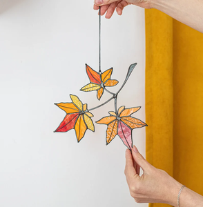 メープルリーフステンドグラスサンキャッチャー-カナダの日のシンボル、女性と女の子のための秋の家の装飾 - Product Image 3