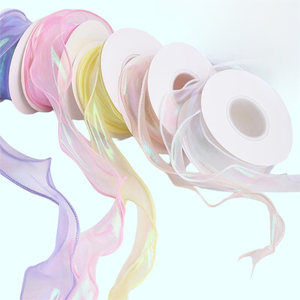 (10 หลา/แพ็ค) ริบบิ้นออร์แกนซ่าสองด้าน ขนาด 4 ซม. ลายหางปลาหลากสี สำหรับเครื่องประดับผมโลลิต้า โคมไฟ และของตกแต่งบ้าน - Product Image 1