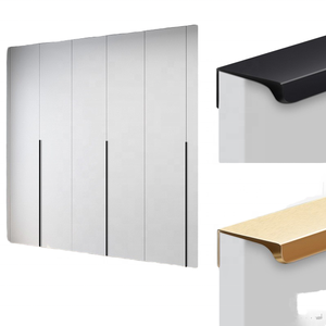 Armario Invisible Manija Negro Moderno Minimalista Sala de estar Gabinete Puerta Extensible Madera maciza Sin taladro Integrado 1m de largo - Product Image 1