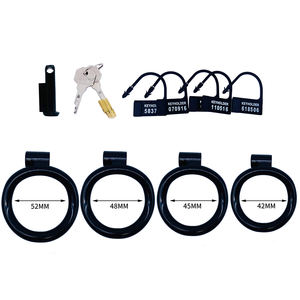 FRRK yeni tasarım 43mm Penis kilit kafes erkek iffet kafes Cock Cage 4 yüzükler iffet cihazı - Product Image 4