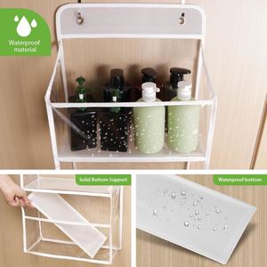 Waterproof 5 Shelf Over the Door Organizer with Pockets Behind Door Storage for Clothing Tools Jewelry Bedding in Bathroom - Product Image 4