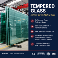 Valla de barandilla endurecida templada transparente irrompible de seguridad Panel transparente Fachada de vidrio templado para construcción