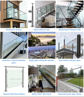Reilbu J Led Glass Outdoor Stainless Glass Railing Post Design moderne pour balcon