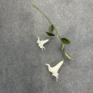 Nueva Llegada, Centro de Mesa de Flores Artificiales de Datura <span class=keywords><strong>Stramonium</strong></span> Blanca de Alta Calidad con 2 Cabezas, Tacto Real, Hecho a Mano, para San Valentín - Product Image 2