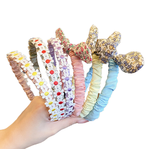 Diademas de flores de encaje coloridas y bonitas a la moda, banda para el cabello para niños, accesorios para el cabello de flores frescas rurales para niñas pequeñas súper lindas - Product Image 1