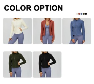 เสื้อแจ็คเก็ตโยคะผู้หญิงขายส่ง แบบซิปเต็มตัว ระบายอากาศ กันลม อุ่น ผ้าหนา มีกระเป๋า สำหรับออกกำลังกายในฟิตเนส - Product Image 6