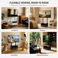 Chariot TV motorisé avec armoire pour salle de conférence, hôtel, bureau, support de levage électrique réglable en hauteur