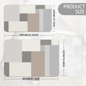 Tapis de sol de salle de bain en microfibre écologique, avec support en caoutchouc naturel durable, antidérapant, accessoire de douche et de <span class=keywords><strong>toilette</strong></span>, absorbant les ondes - Product Image 2