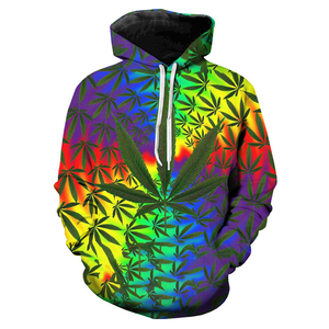 3d Printed Jersey <strong>Hoodie</strong> for Men Custom Oem Odm All-print <strong>Weeds</strong> Leaf Design - Product Image 6